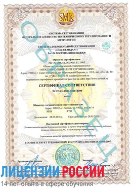 Образец сертификата соответствия Вязьма Сертификат OHSAS 18001